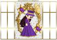 Pretty Lady in Purple in Ornate Frame French Gatefold