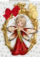 Strawberry Winter Faerie in Gold Ornate Frame A4