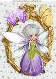 Pretty Lilac Winter Faerie in Gold Ornate Frame A4