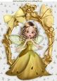 Precious Gold Winter Faerie in Gold Ornate Frame A4