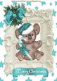 Koala Bear in Turq in Ornate Frame A4