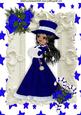 All Wrapped Up for Winter in Blue in a Ornate Frame A4