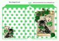 Cute Kittens with Green Roses on a Scroll Folded Book