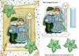 Carol Singers in Green on a Scroll