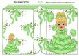 Pretty Victorian Lady in Green with Bows Folded Book A5