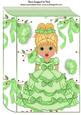 Pretty Victorian Lady in Green with Butterflies Folded Book