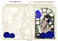 Pretty Lady with Blue Roses in Window Frame Folded Book