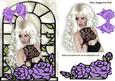 Pretty Lady with Lilac Roses in Window Frame