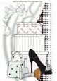 Shoes and Girlie Stuff on Funky Background A4