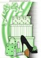 Shoes and Girlie Stuff in Green on Funky Background A4
