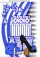 Shoes and Girlie Stuff in Electric Blue on Funky Background