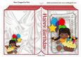 Happy Birthday Little Ethnic Girl with Balloons Folded Book
