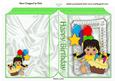 Happy Birthday Little Girl with Turq Balloon Folded Book