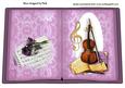 Violin and Flowers with Pink Lace Open Book A4