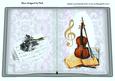 Violin with Flowers in Silver Lace on Open Book A4
