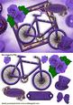 Ladies Purple Steampunk Bike with Hat and Roses