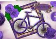 Ladies Purple Steampunk Bike with Roses and Hat A4