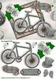 Ladies Silver Steampunk Bike with Roses and Hat