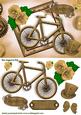 Ladies Gold Steampunk Bike with Roses and Hat