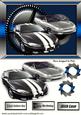 Silver/black Sports Cars in Steampunk Frame A5