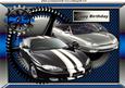 Silver/black Sports Cars in Steampunk Frame Birthday A4