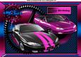 Funky Pink/black Sports Cars in Steampunk Frames Birthday A4