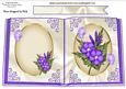 Open Book of Purple Flowers and Butterflies A4