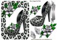 Silver Leopard Print Shoe with Silver Rose
