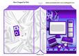 Folded Book of Computer, Laptop and Gadgets in Purple