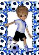 Football Crazy in Blue A4