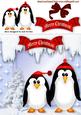 Cute Little Penguins in Red with Bow
