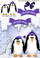 Cute Little Penguins in Purple with Bow