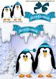 Cute Little Penguins in Turq with Bow
