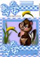 Little Chipmunk in Blue with Cheeky Caterpillar