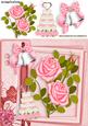 Pink Wedding Bells with Roses on a Scrapbook Page