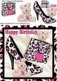 Pink/black Shoe with Teddys and Handbag