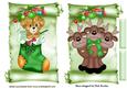 Puppy in a Stocking with Reindeers Toppers