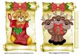 Puppy in a Stocking with Reindeers Toppers