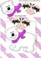 Little White Polar Bear in Pink Scarf