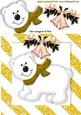 Little White Polar Bear in Gold Scarf