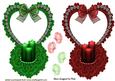 Diamond Heart Toppers with Bows and Candles