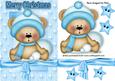 Little Teddy in Blue in Star Frame with Bow