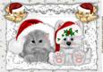 Cute Grey Kitten with Puppy and Cheeky Robins A4