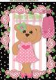 Dancing Ballerina Teddy with Ballet Shoes in Floral Frame A4