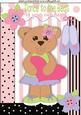Dancing Ballerina Teddy with Ballet Shoes in Floral Frame A4
