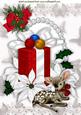 Christmas Gift with Poinsettias and Little Deer A4