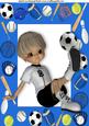 Boy Having a Kick About in Blue Sports Frame A4