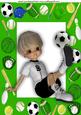 Boy Having a Kick About in Green Sports Frame A4