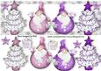 Cute Lilac/pink Weeble Santas with Christmas Trees Dl