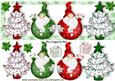 Cute Weeble Santas in Red/green with Christmas Trees Dl